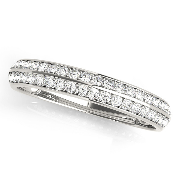 0.2 Ct Lab-Created Round Cut Analiz Eternity Diamond Rings in 9K White Gold