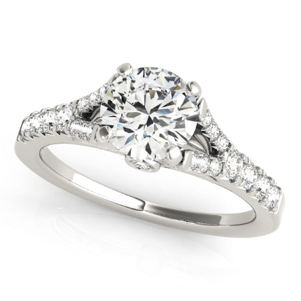 0.8 Ct Lab-Created Round Cut Kashvi Side Stone Diamond Rings in 9K White Gold