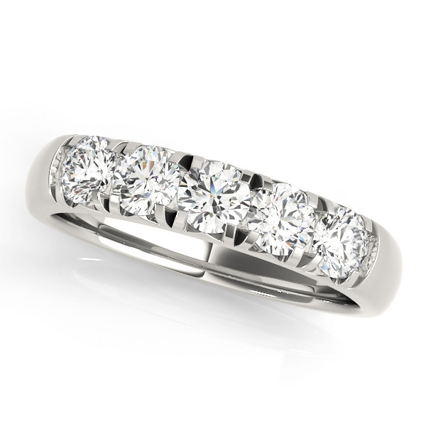 0.25 Ct Lab-Created Round Cut Giovanna  5 Stone Ring Diamond Rings in 9K White Gold