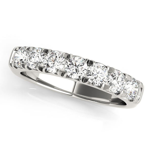 0.21 Ct Lab-Created Round Cut Aubriella 7 Stone Diamond Rings in 9K White Gold