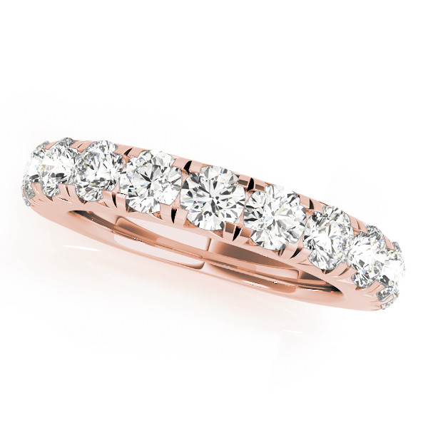 1.37 Ct Lab-Created Round Cut Aminah Half Eternity Diamond Rings in 9K White Gold