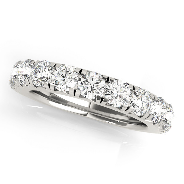 1.37 Ct Lab-Created Round Cut Aminah Half Eternity Diamond Rings in 9K White Gold