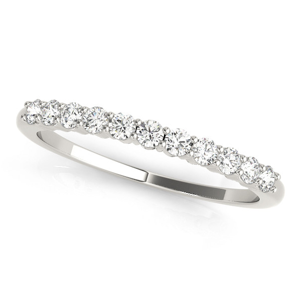 0.25 Ct Lab-Created Round Cut Anaiah Half Eternity Diamond Rings in 9K White Gold