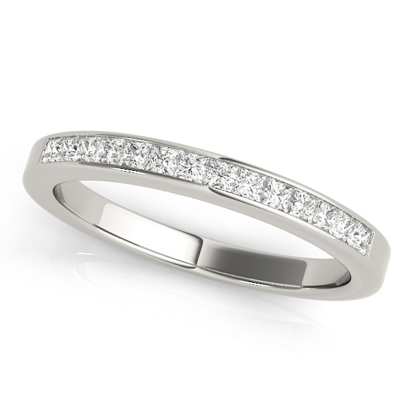 0.25 Ct Lab-Created Princess Cut Seneca Eternity Diamond Rings in 9K White Gold