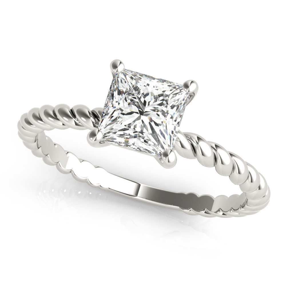 0.1 Ct Natural Princess Cut Niecy  Solitaire Diamond Rings in Silver 925