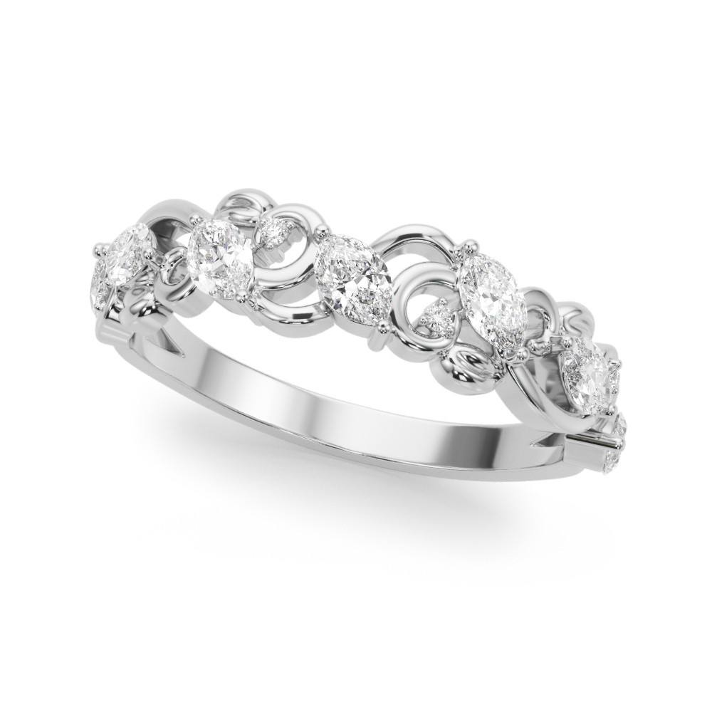 0.65 Ct Lab-Created Diamond Mixed Shape Cut Eternity Rings in 9K White Gold