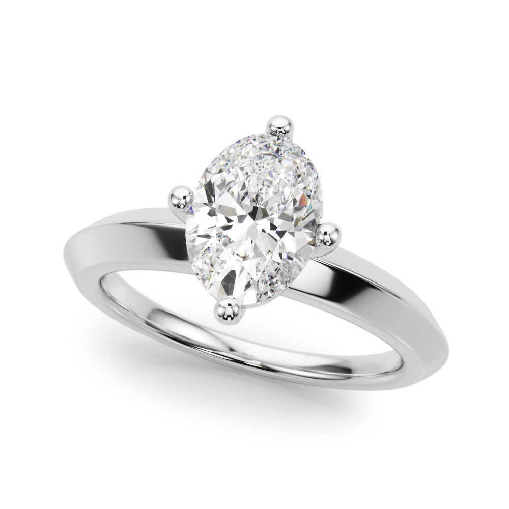 0.2 Ct Natural Oval Cut Onie  Solitaire Diamond Rings in Silver 925