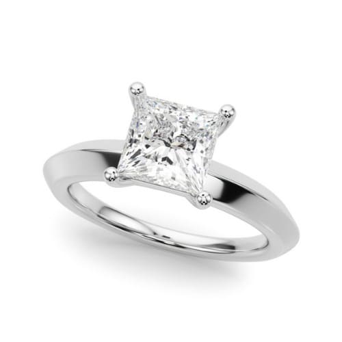 0.2 Ct Natural Princess Cut Oli  Solitaire Diamond Rings in Silver 925