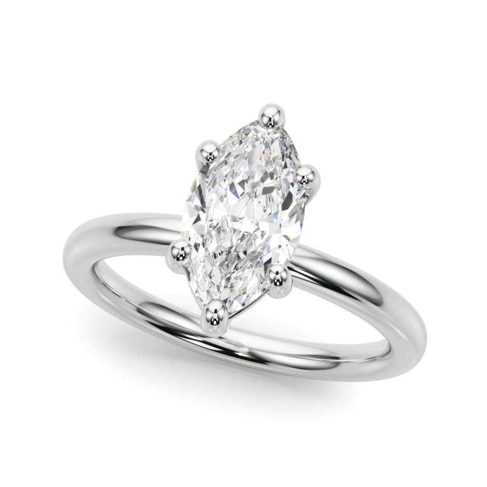 0.2 Ct Natural Marquise Cut Odierna  Solitaire Diamond Rings in Silver 925