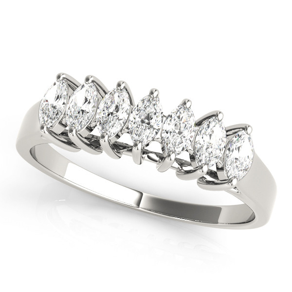 0.63 Ct Lab-Created Diamond Marquise Cut 7 Stone in 9K White Gold