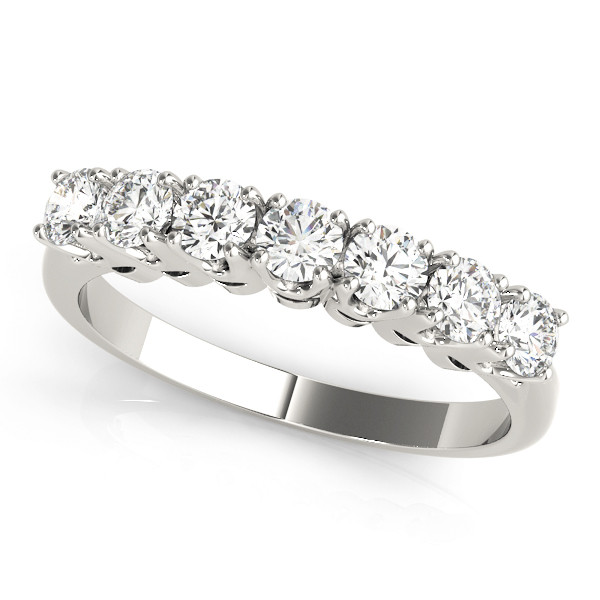 0.75 Ct Lab-Created Round Cut Aiyana 7 Stone Ring Diamond Rings in 9K White Gold