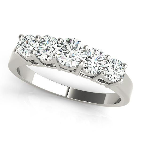 0.25 Ct Lab-Created Round Cut Elsy 5 Stone Ring Diamond Rings in 9K White Gold