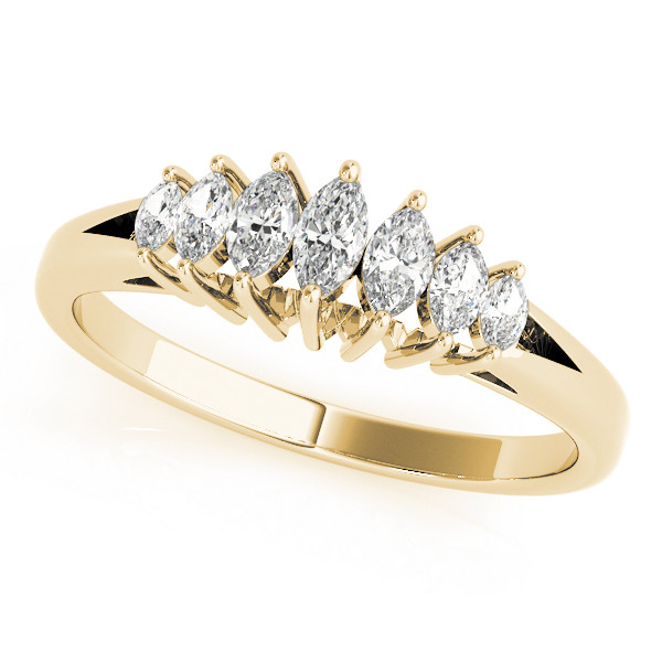 0.22 Ct Lab-Created Marquise Cut Rayanna 7 Stone Diamond Rings in 9K White Gold