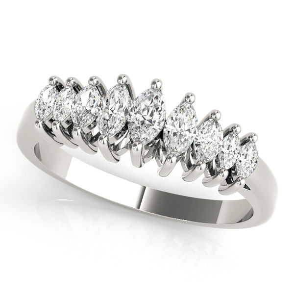 0.54 Ct Lab-Created Diamond Marquise Cut Elvina Eternity Rings in 9K White Gold