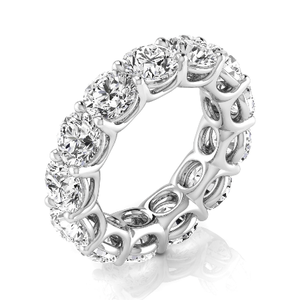 1.9 Ct Lab-Created Round Cut Khalani Eternity Diamond Rings in 9K White Gold