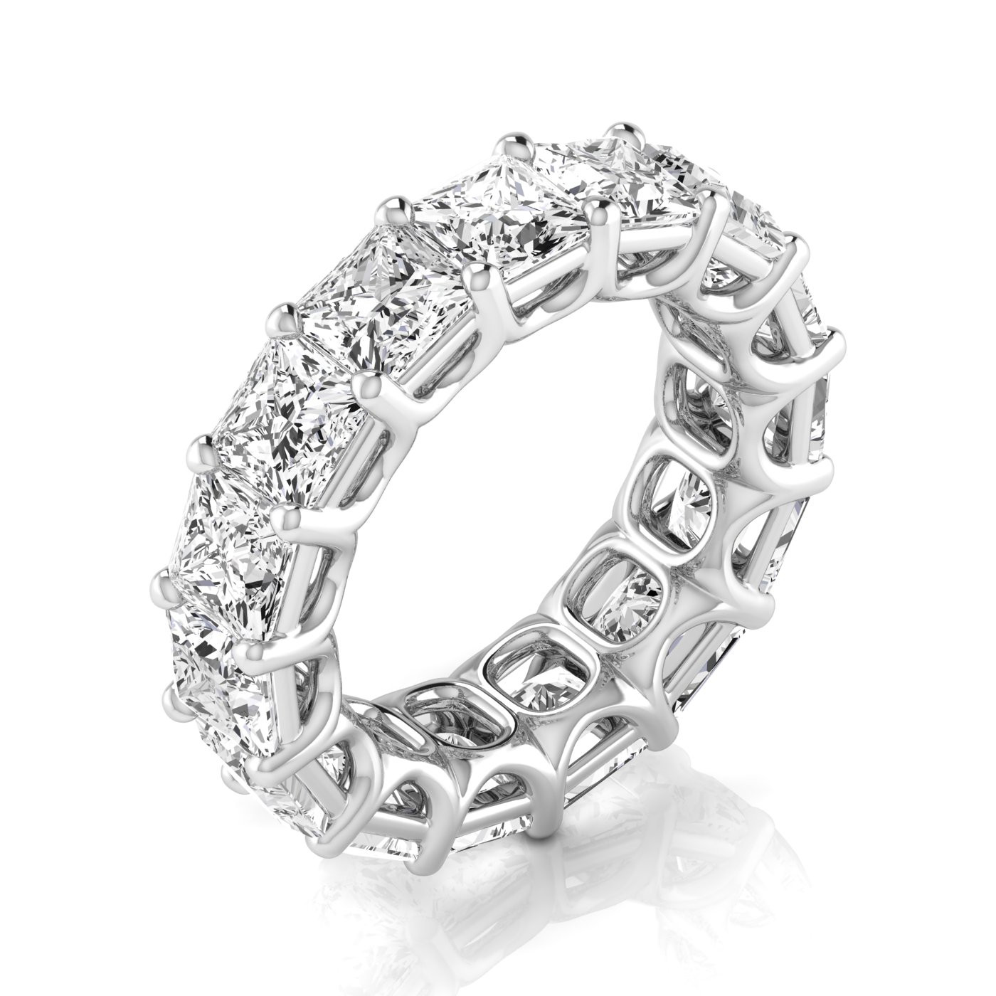 2.2 Ct Lab-Created Princess Cut Rosalina Eternity Diamond Rings in 9K White Gold