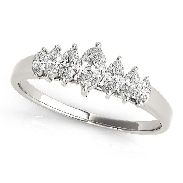 0.48 Ct Lab-Created Diamond Marquise Cut Pressley 7 Stone in 9K White Gold