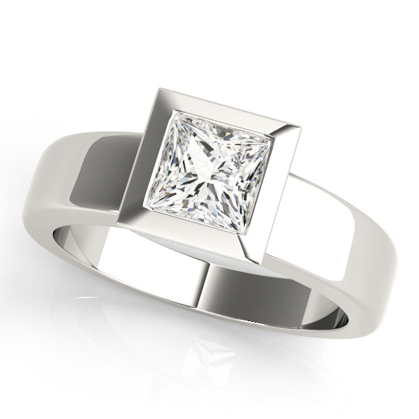 0.1 Ct Natural Princess Cut Zavi  Diamond Solitaire Rings in Silver 925