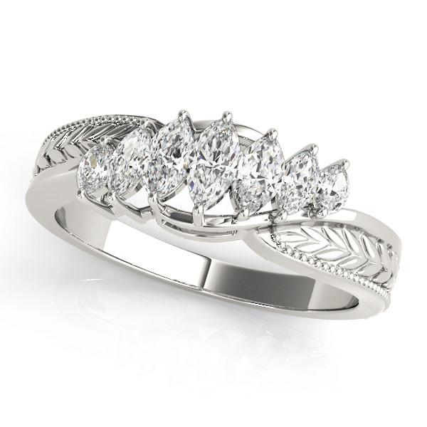 Lab-Created Diamond Marquise Cut Renezmae 7 Stone in 9K White Gold