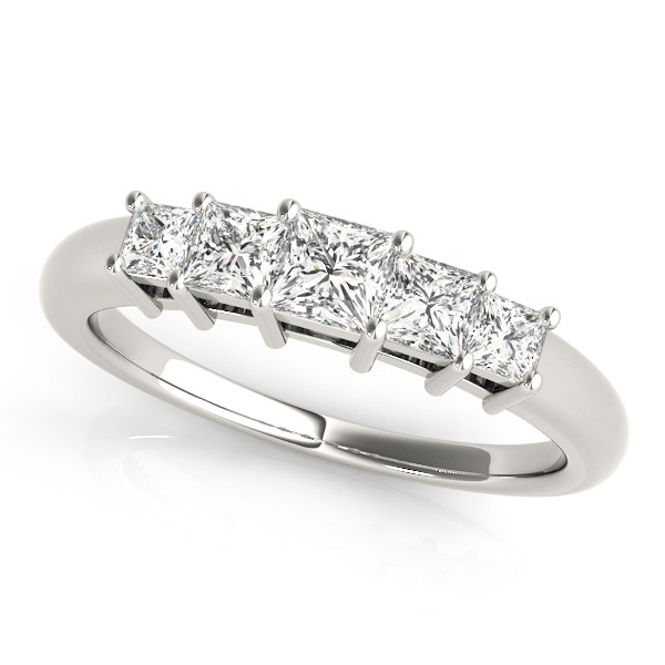 1.05 Ct Lab-Created Princess Cut Ameli  Eternity Diamond Rings in 9K White Gold