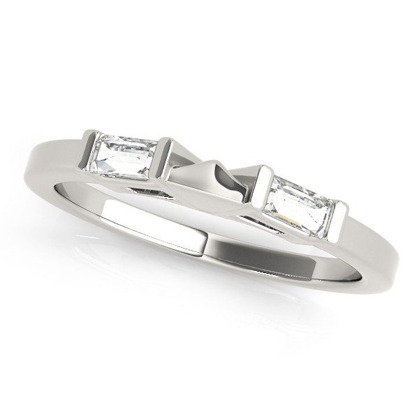 0.5 Ct Lab-Created Baguette Cut leeba  Two Stone Diamond Rings in 9K White Gold