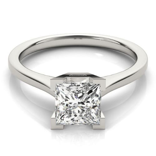 0.1 Ct Natural Princess Cut Dorothy  Diamond Solitaire Rings in Silver 925