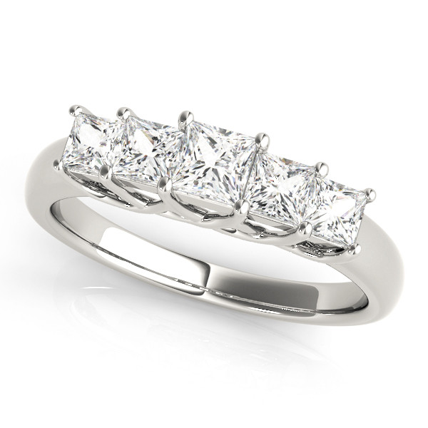 0.3 Ct Lab-Created Princess Cut Amberlee  Eternity Diamond Rings in 9K White Gold