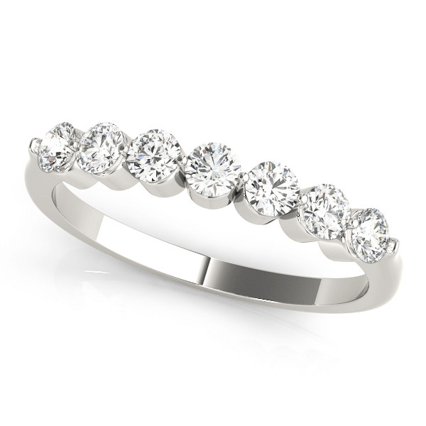 0.25 Ct Lab-Created Round Cut Avalynn 7 Stone Diamond Rings in 9K White Gold