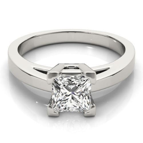 0.2 Ct Natural Princess Cut Donna  Solitaire Diamond Rings in Silver 925