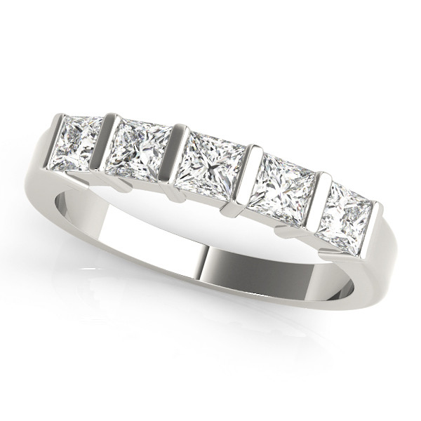 0.25 Ct Lab-Created Princess Cut Viviane  Eternity Diamond Rings in 9K White Gold