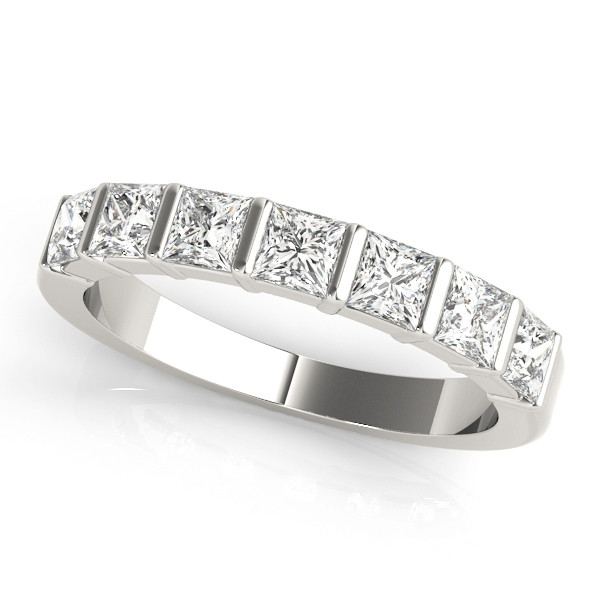 0.33 Ct Lab-Created Princess Cut Aili  Eternity Diamond Rings in 9K White Gold