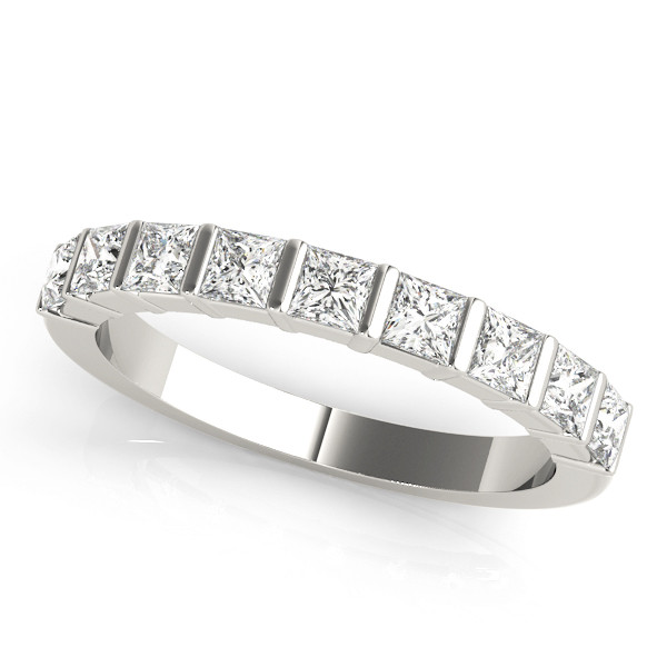 0.5 Ct Lab-Created Princess Cut Xilenia  Eternity Diamond Rings in 9K White Gold