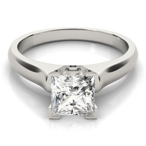 0.2 Ct Natural Princess Cut Dianna  Solitaire Diamond Rings in Silver 925