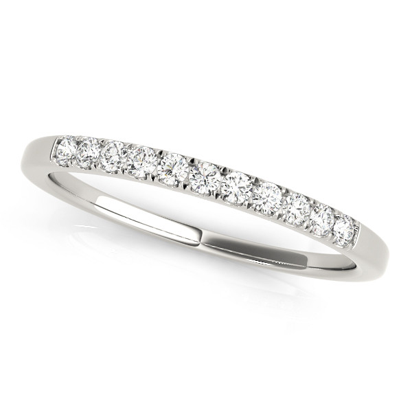 0.1 Ct Lab-Created Round Cut Carolyn Half Eternity Diamond Rings in 9K White Gold