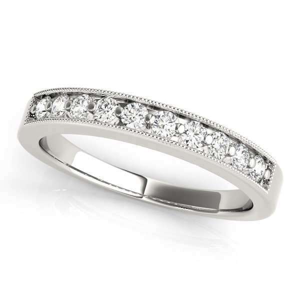 0.1 Ct Lab-Created Round Cut Tzivia Eternity Diamond Rings in 9K White Gold