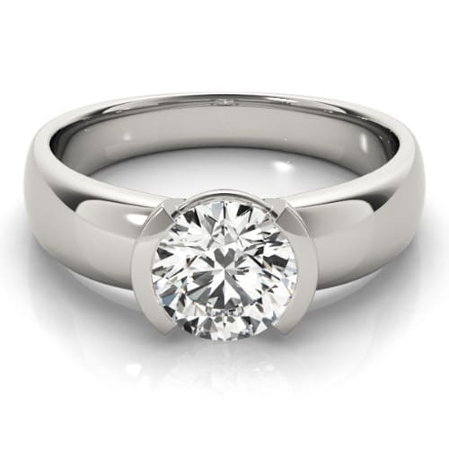 0.2 Ct Natural Round Cut Debora  Solitaire Diamond Rings in Silver 925