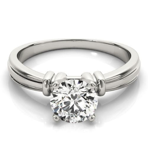 0.2 Ct Natural Round Cut Dorothea  Solitaire Diamond Rings in Silver 925