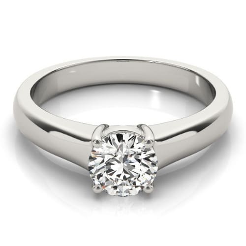 0.2 Ct Natural Round Cut Doris  Solitaire Diamond Rings in Silver 925