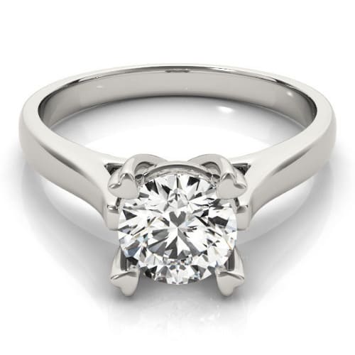 0.2 Ct Natural Round Cut Devora  Solitaire Diamond Rings in Silver 925