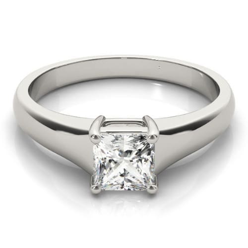 0.2 Ct Natural Princess Cut Draya  Diamond Solitaire Rings in Silver 925