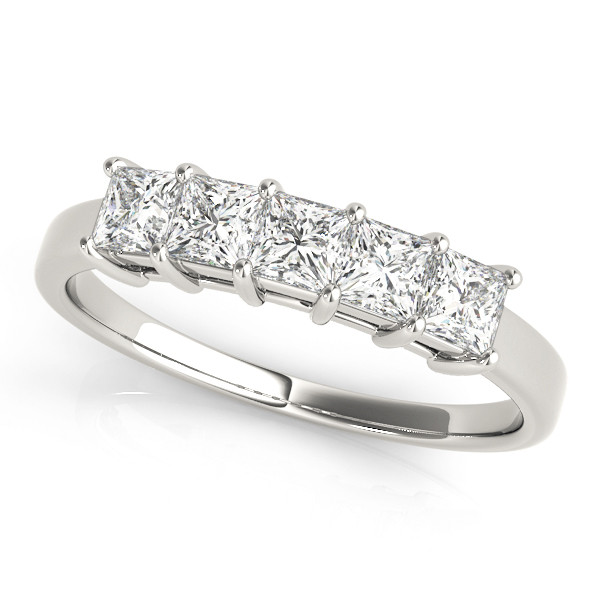 0.2 Ct Lab-Created Princess Cut Sadiya  Eternity Diamond Rings in 9K White Gold