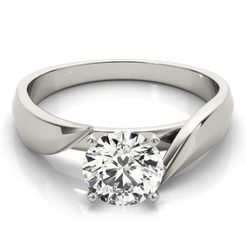 0.2 Ct Natural Round Cut Dolores  Solitaire Diamond Rings in Silver 925