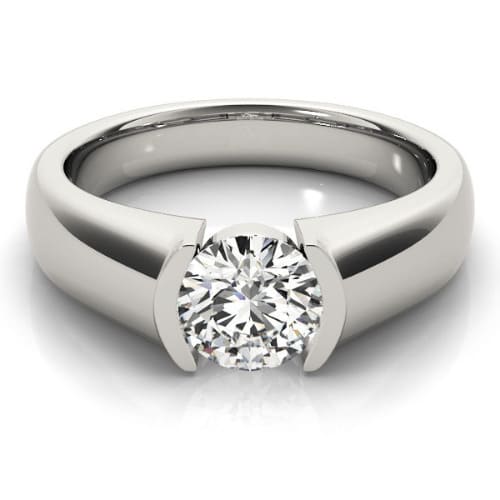 0.2 Ct Natural Round Cut Divina  Solitaire Diamond Rings in Silver 925