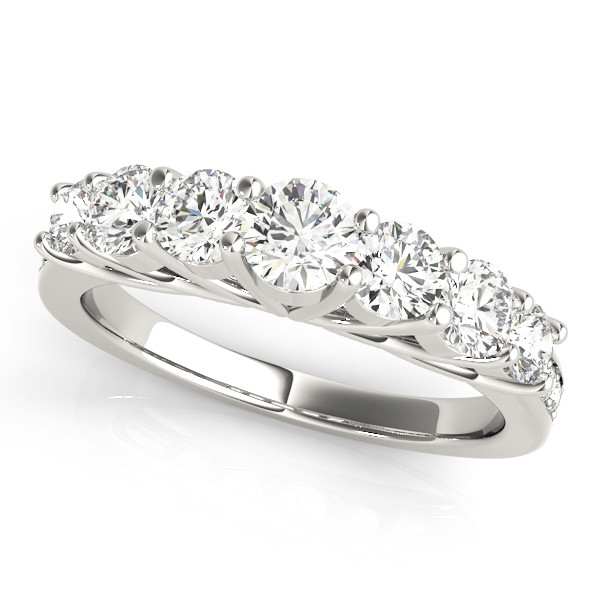 1 Ct Lab-Created Round Cut Erika 7 Stone Diamond Rings in 9K White Gold