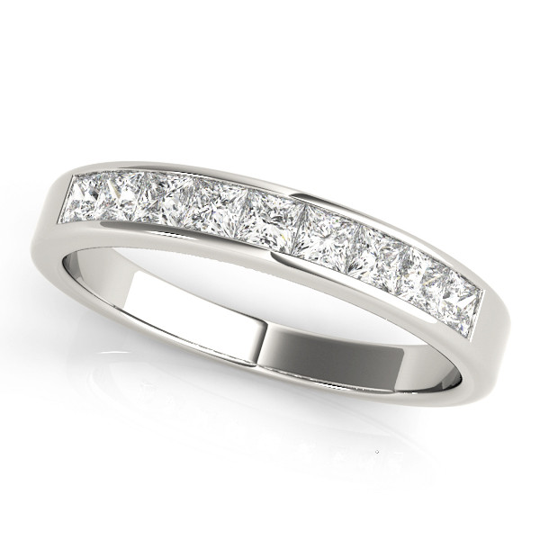 0.16 Ct Lab-Created Princess Cut Adelynne Eternity Diamond Rings in 9K White Gold