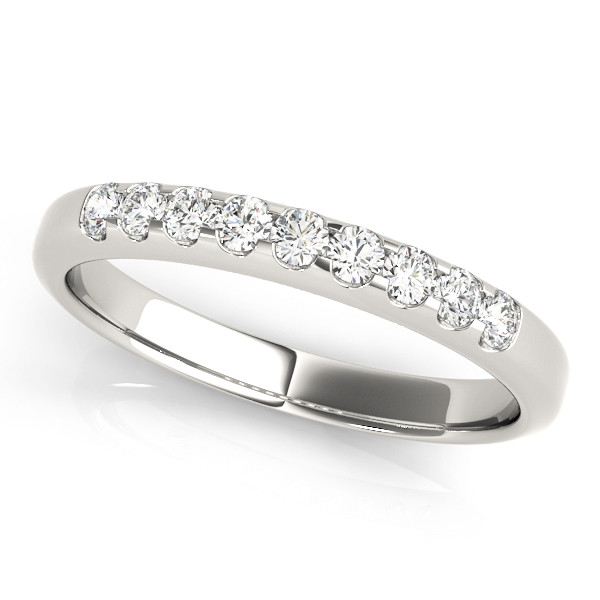 0.25 Ct Lab-Created Round Cut Brylee Half Eternity Diamond Rings in 9K White Gold