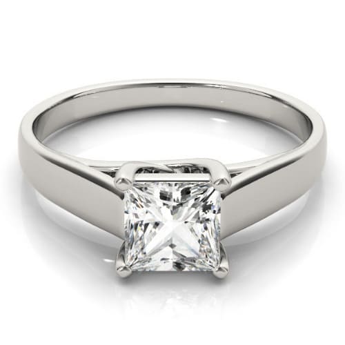 0.1 Ct Natural Princess Cut Darya  Diamond Solitaire Rings in Silver 925