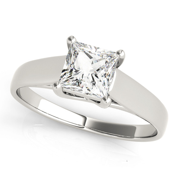 0.1 Ct Natural Princess Cut Darya  Diamond Solitaire Rings in Silver 925