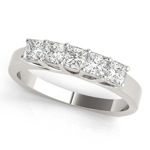 0.5 Ct Lab-Created Princess Cut Tinslee  Eternity Diamond Rings in 9K White Gold