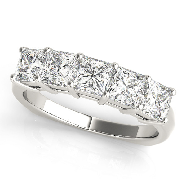 1.25 Ct Lab-Created Princess Cut Sherly  Eternity Diamond Rings in 9K White Gold